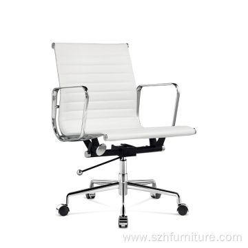 White Middle Back Visitor Executive Swivel Office Chair